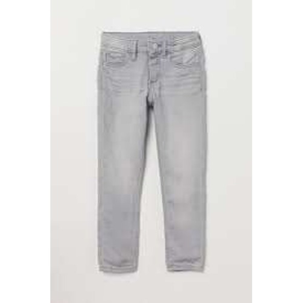 H&M Girls Skinny Fit Jeans Light Gray Stretch Denim Size 8-9 Years